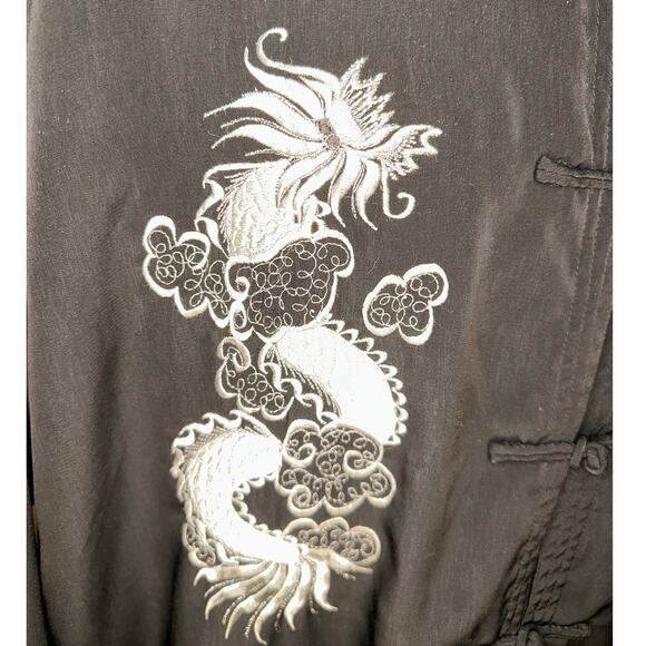 90's Kimono Style Jacket Black - Dragon Embroidery Men's XL - Picture 7 of 14